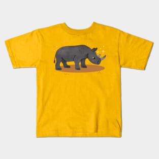 Rhino Painting Hand Drawn Kids T-Shirt